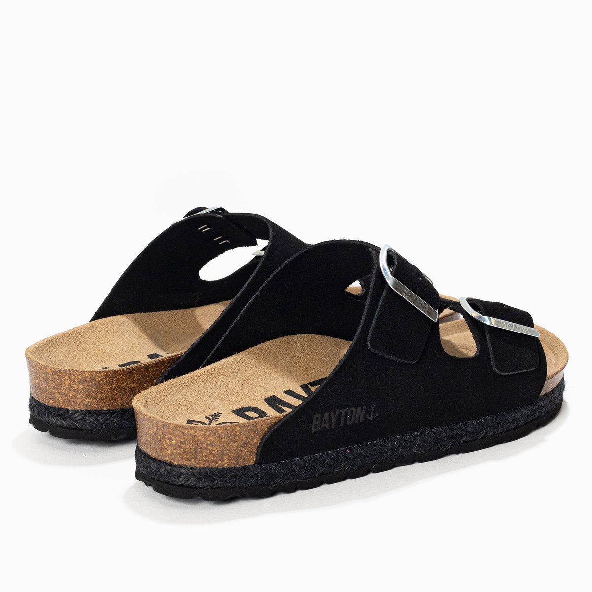 Sandales en cuir suedé BENALLA noir, BAYTON