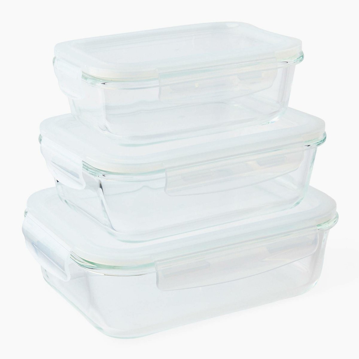 Boite hermétique 1,5L, gamme 4 clips en verre transparent, MONOPRIX MAISON