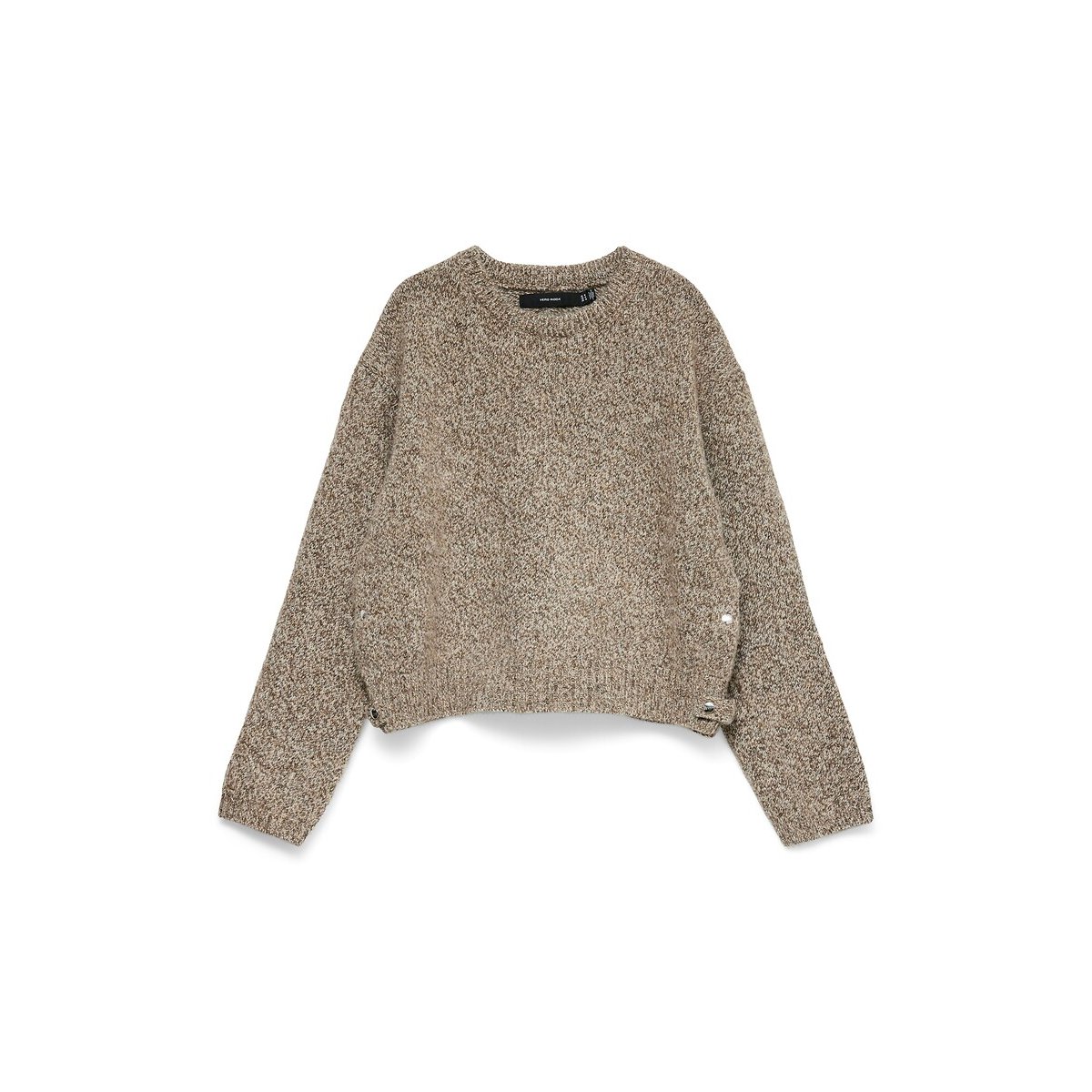 Pull col rond manches longues beige, VERO MODA