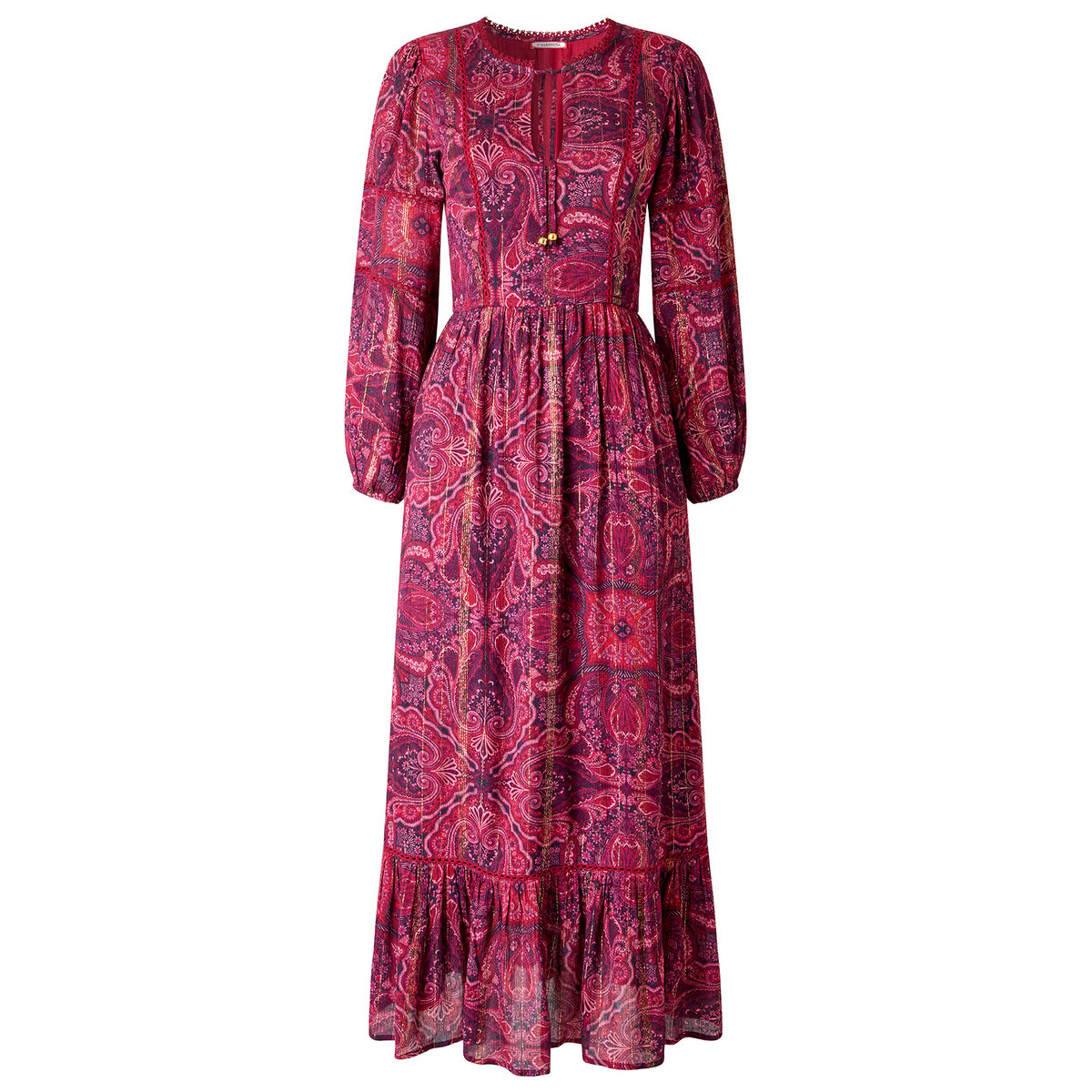 Magnifique Robe Longue Bobo à Manches Longues violet, JOE BROWNS