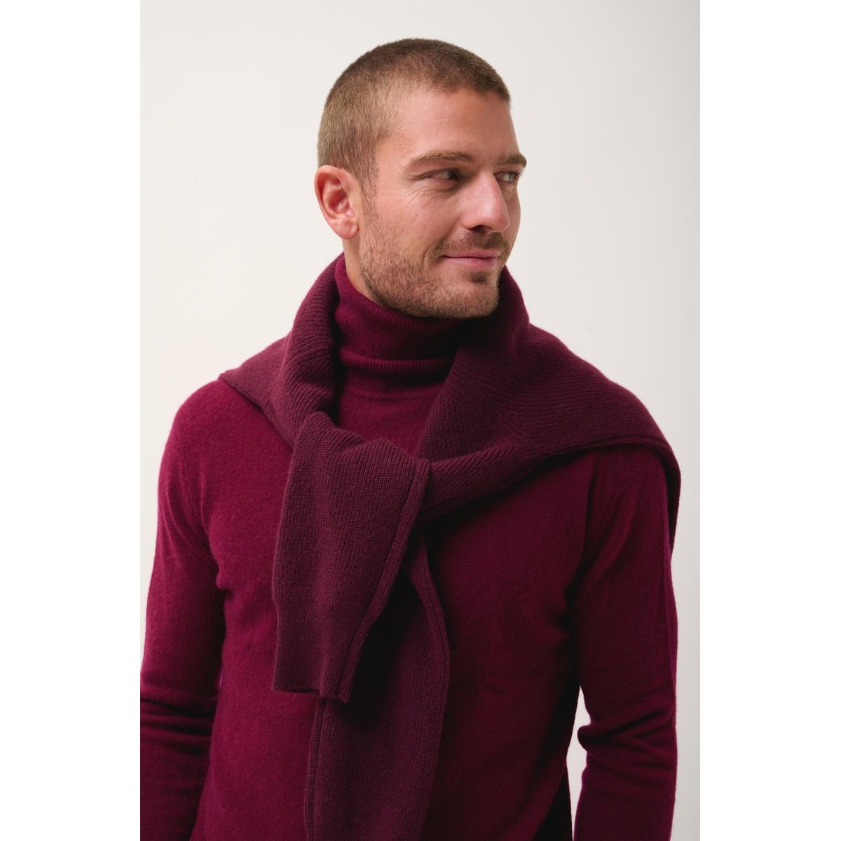 Pull Col Roulé Bordeaux Connor bordeaux, JUST CASHMERE