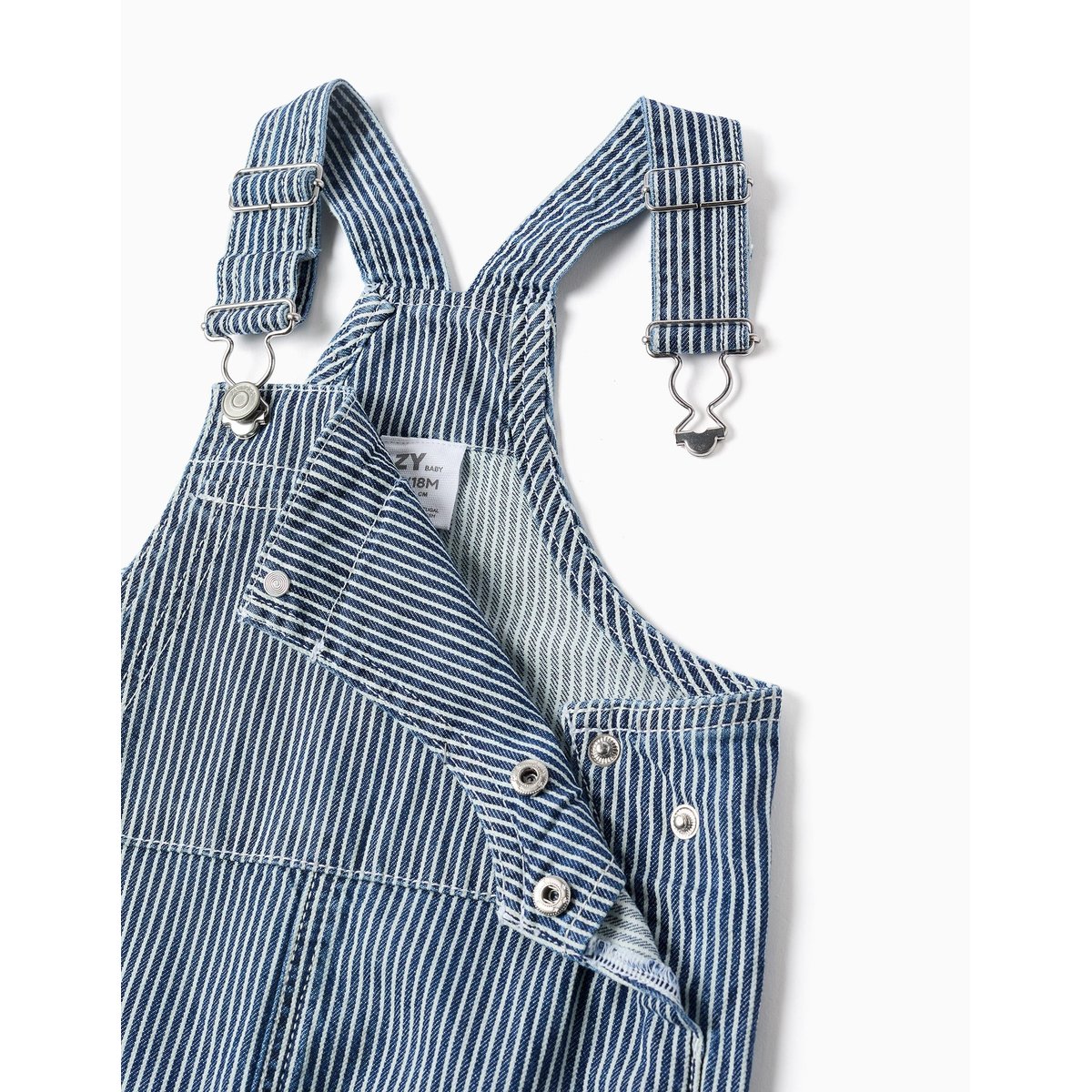 Salopette en jean à rayures avec poches bleu, ZIPPY