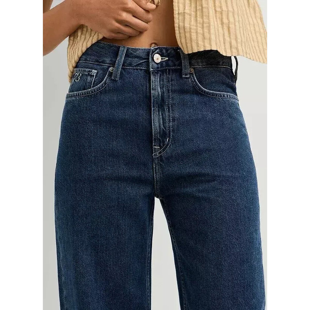 Vaqueros rectos de cintura alta EDEN azul rígido, PEPE JEANS
