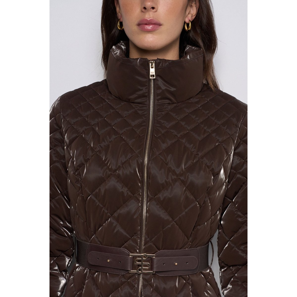 MANTEAU MATELASSÉ EFFET VELOURS marron, SALSA JEANS