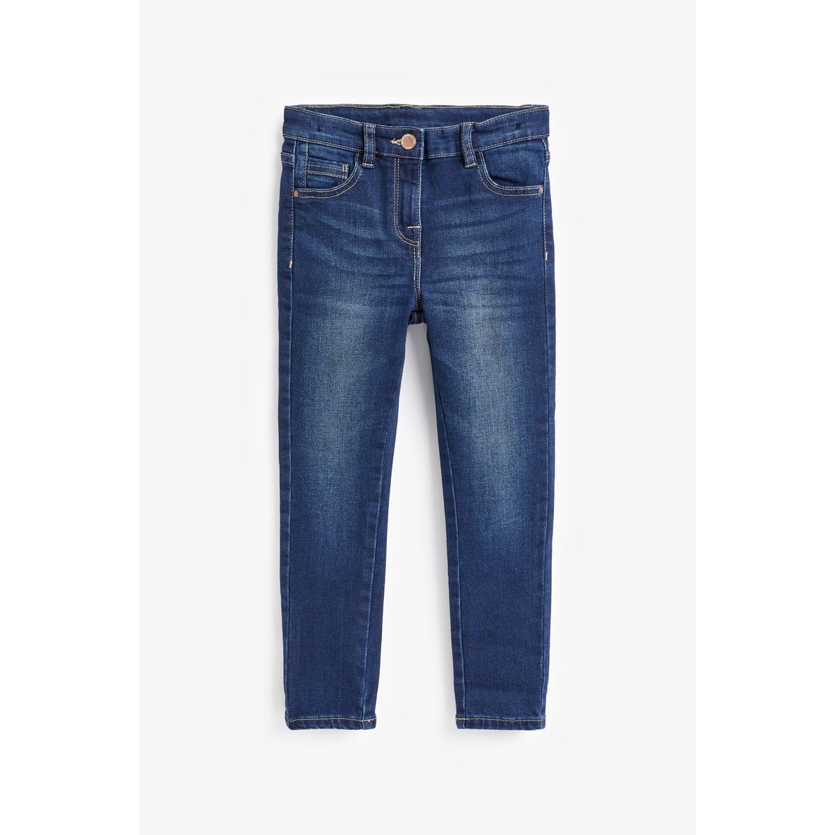 Jean skinny boutonné avec poches décontracté jean délavage foncé, NEXT