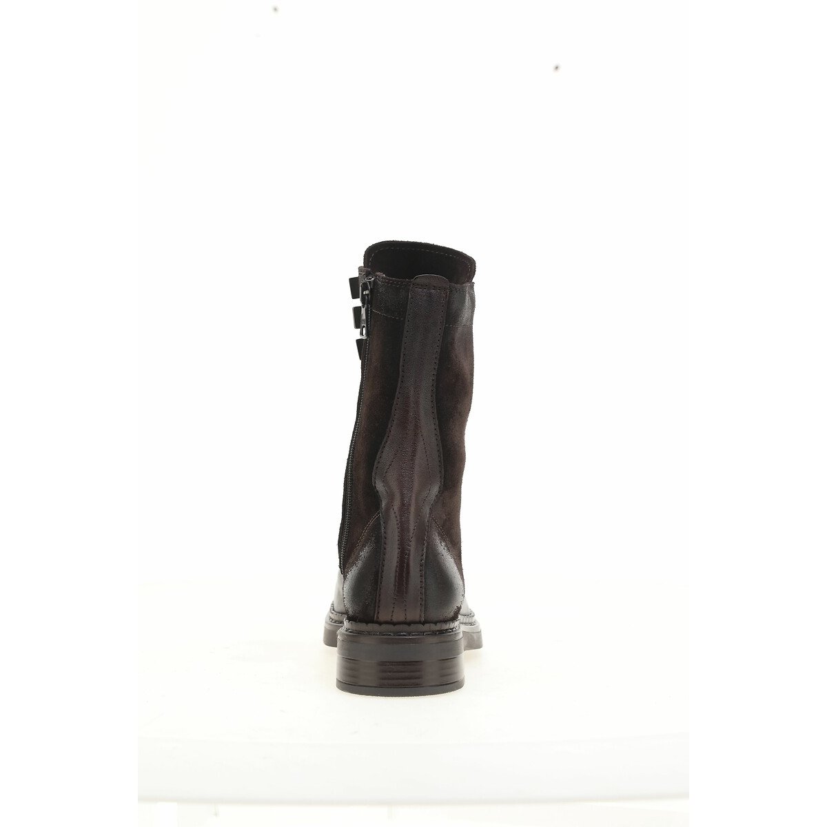Leather Ankle Boots with Buckles dark brown/brown, MJUS