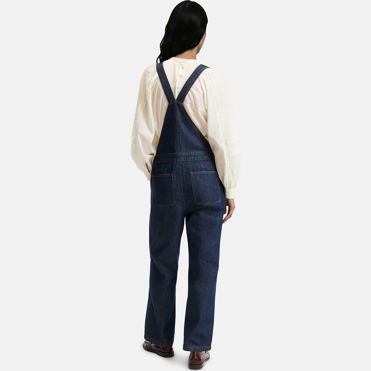 Salopette à bretelles en jean brut, LA REDOUTE COLLECTIONS