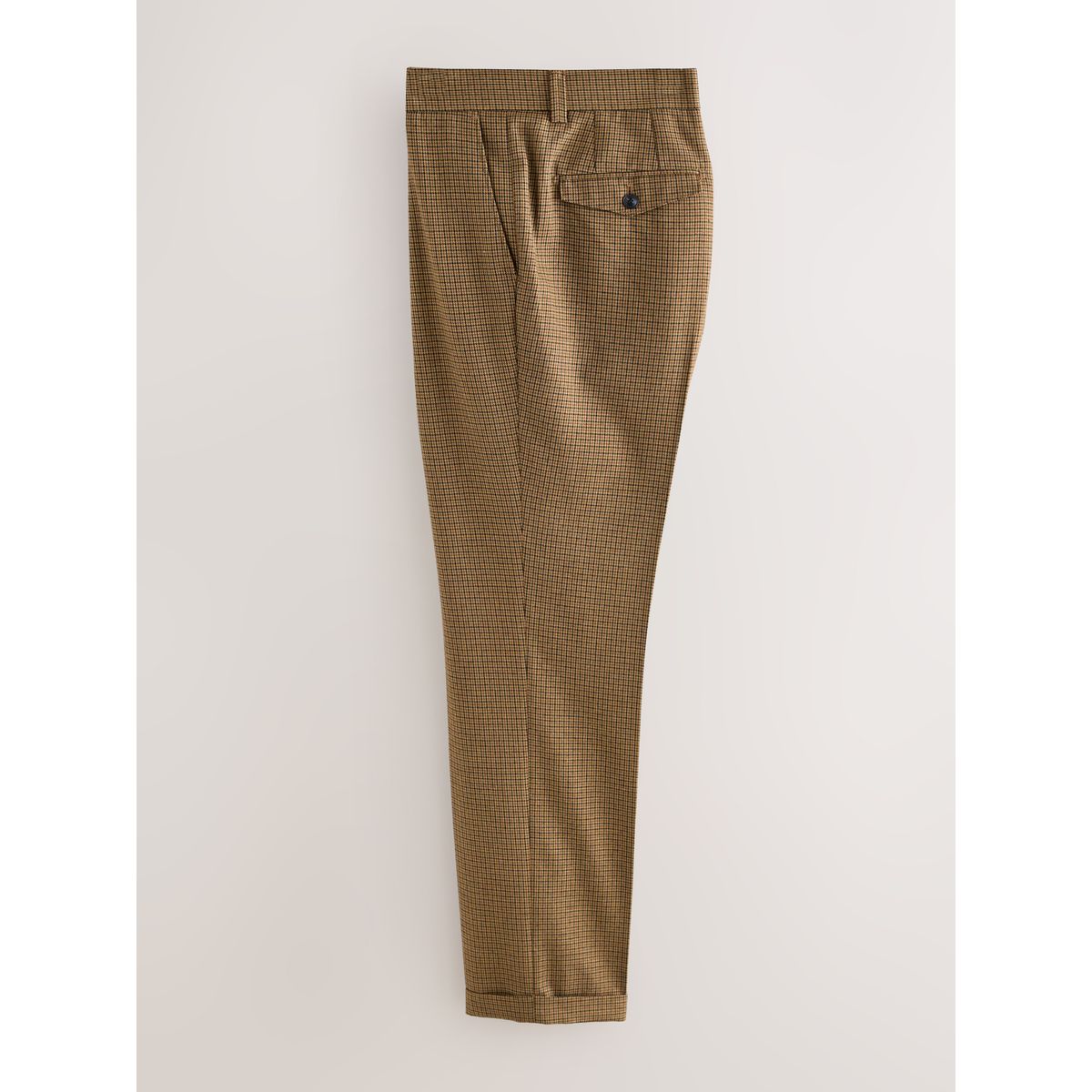 Pantalon élégant texturé dent de chiot brune, NEXT