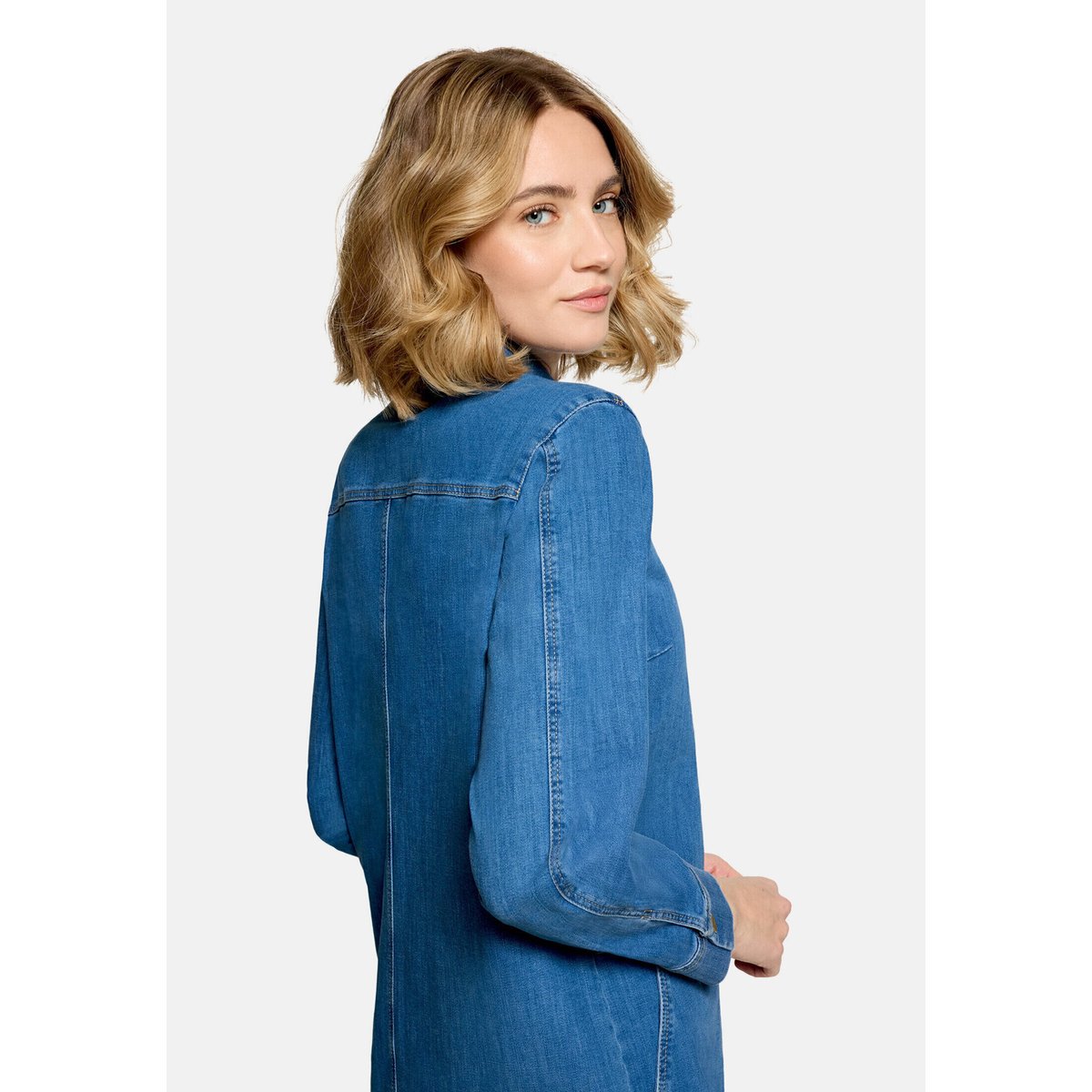 Robe-chemisier à patte de boutonnage bleu, BETTY BARCLAY