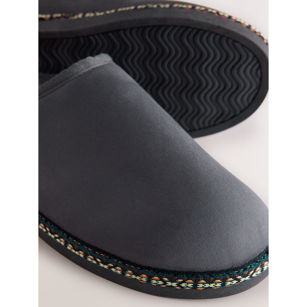 Chaussons mules à bande gris, NEXT