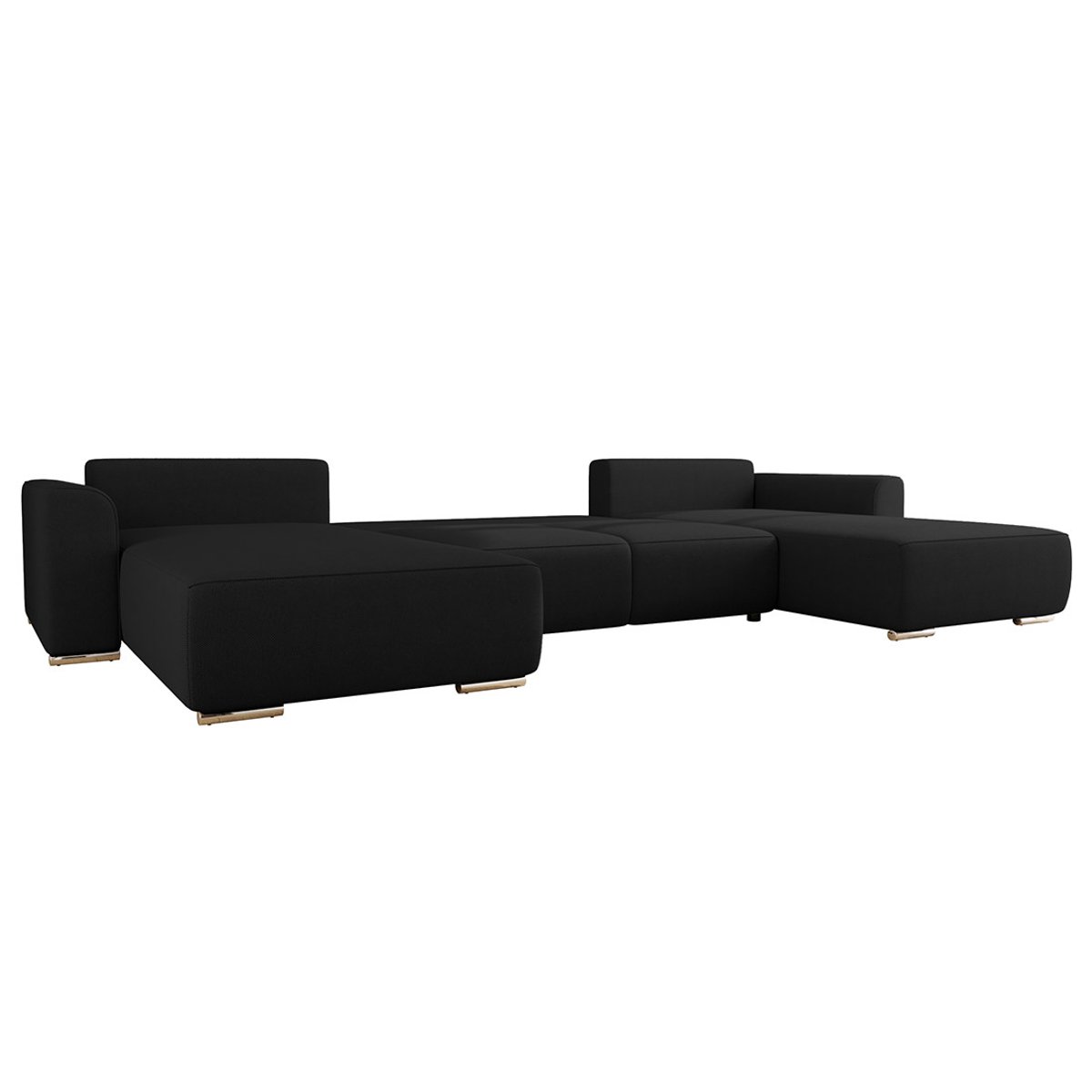 Canapé Panoramique Convertible 7 places - GABRIEL noir, BEST MOBILIER