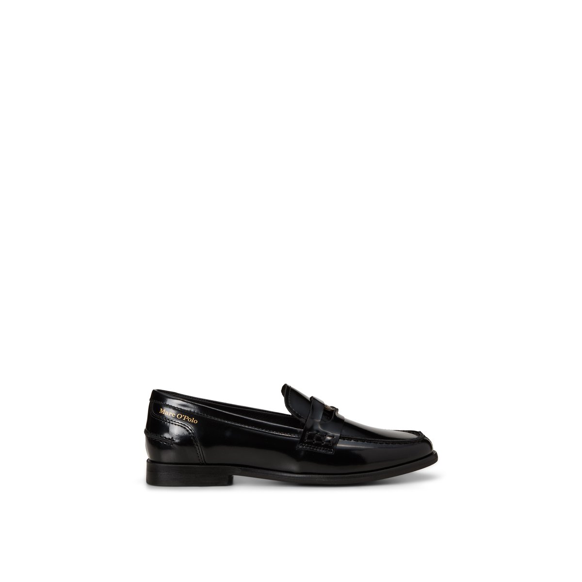 Mocassins Penny Loafer modèle Fiona en cuir de vachette de haute qualité noir, MARC O'POLO