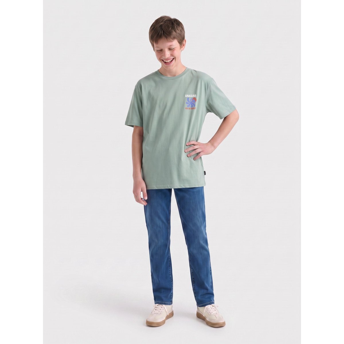 T-Shirt chinois green, ONLY & SONS JUNIOR