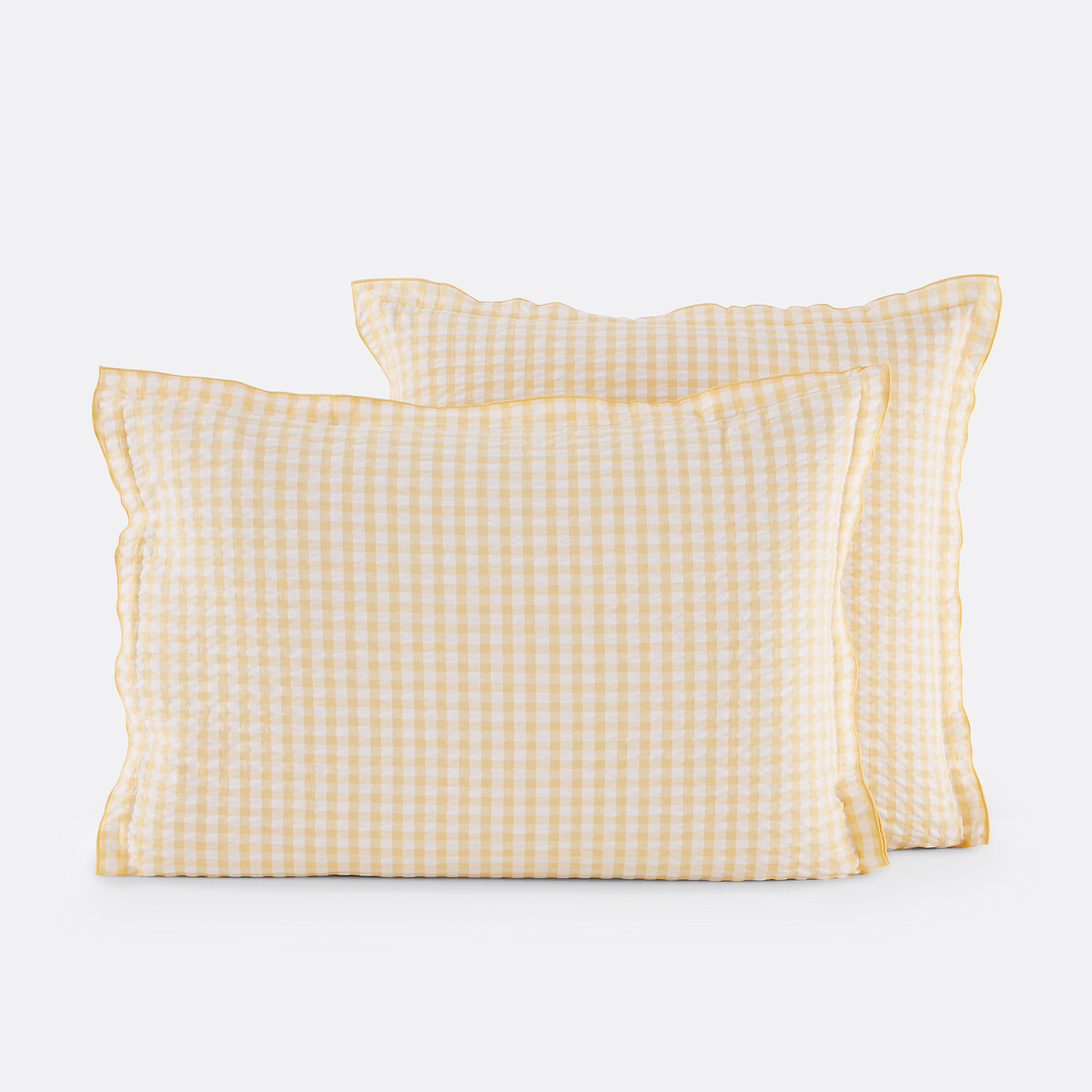 Taie d'oreiller coton seersucker, COTTAGE JAUNE jaune, LA REDOUTE INTERIEURS