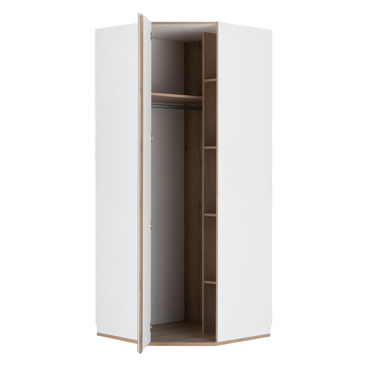 Dressing d'angle avec porte miroir et rangements blanc, GAMI