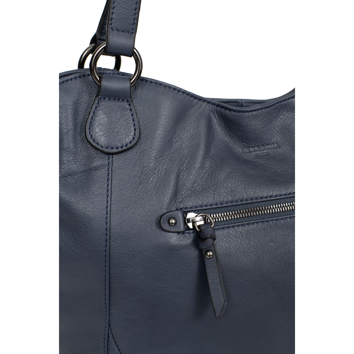Sac porté épaule 2 anses SAUVAGE bleu nuit, HEXAGONA