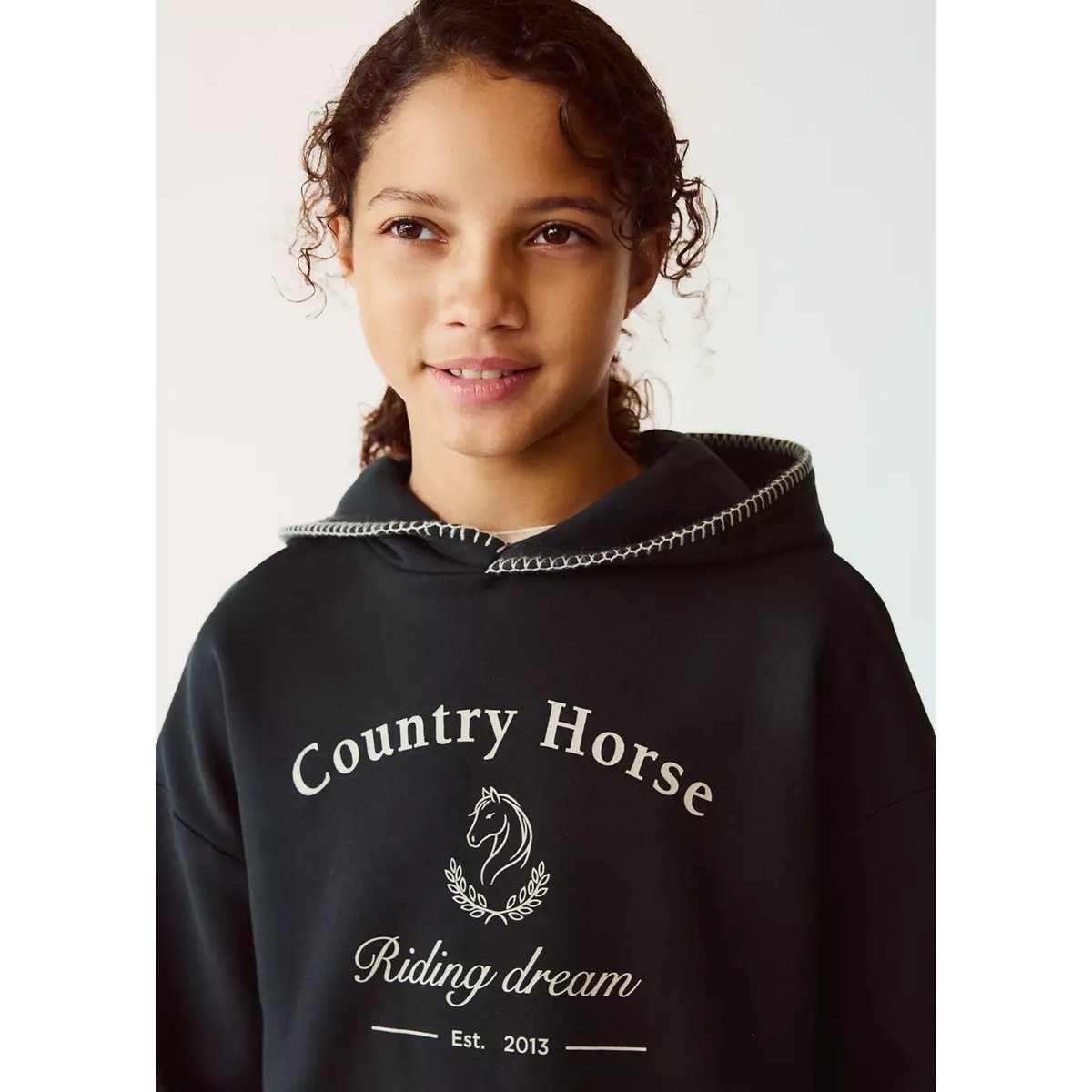 Sweater à capuche coton gris anthracite, MANGO KIDS