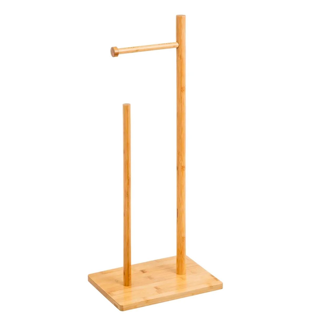 Dérouleur papier toilette avec réserve en bambou bois, WADIGA