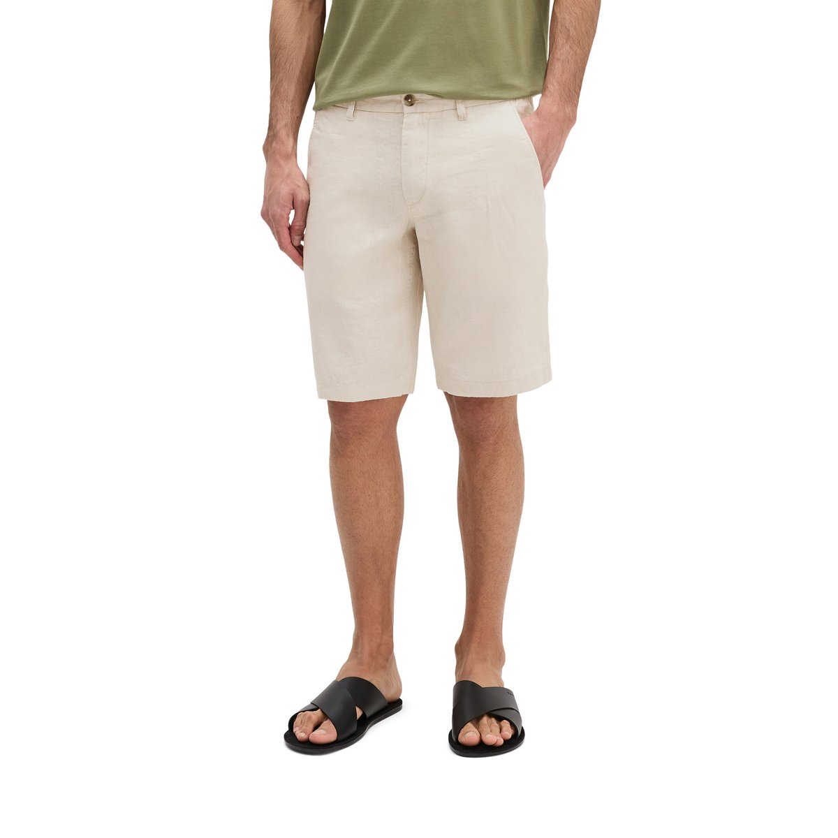 Short modèle Reso Jogger regular en lin européen gris clair, MARC O'POLO