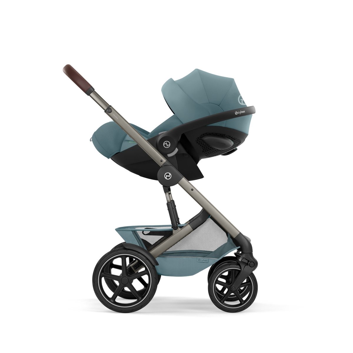 Poussette duo tout terrain Talos S Lux 4 avec nacelle pliable bleu stormy blue, CYBEX
