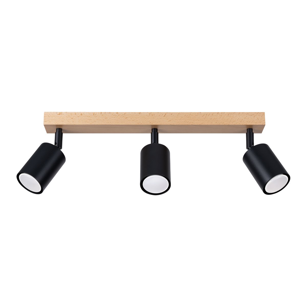 Plafonnier Acier Bois/Noir GU10 3 Verdo Line marron, EDEN