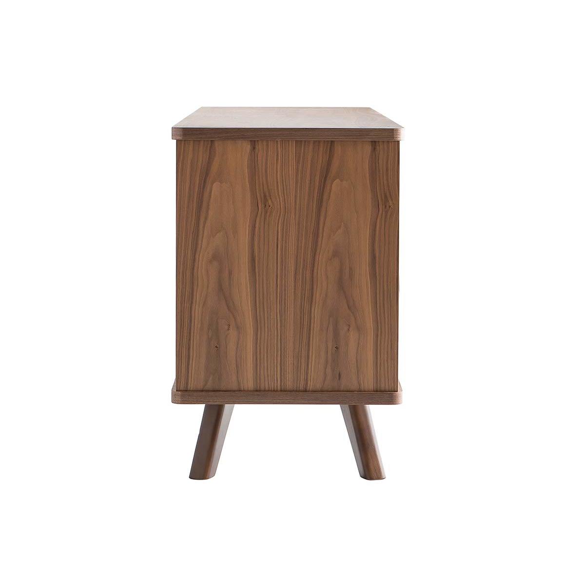 Buffet scandinave 2 portes 3 tiroirs L160 cm FIFTIES noyer, MILIBOO