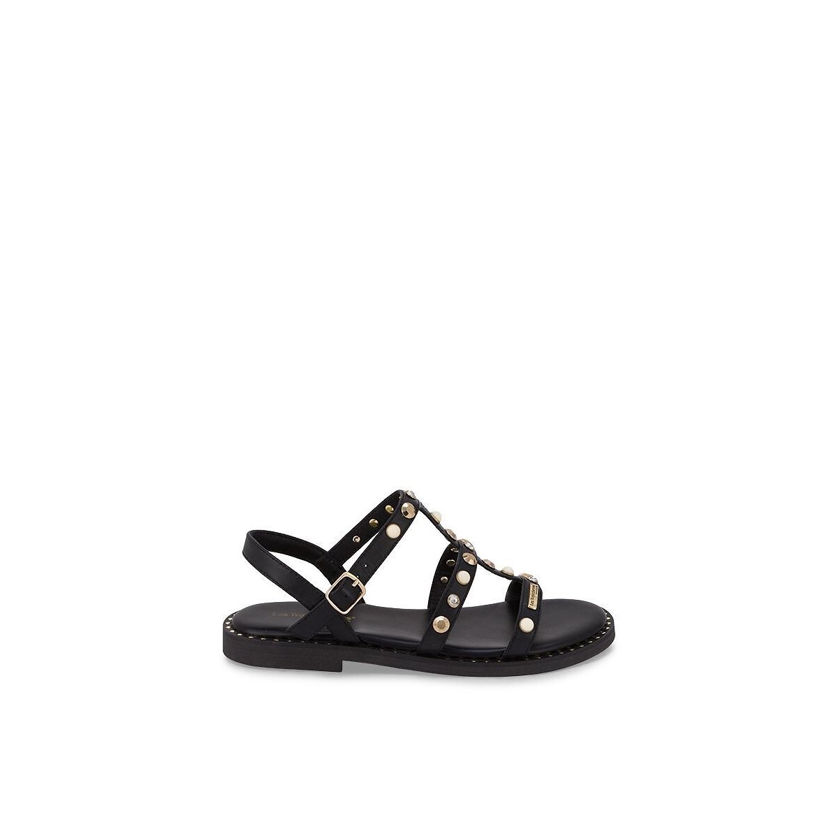 Sandales plates en cuir Corlylow noir, LES TROPEZIENNES PAR M.BELARBI