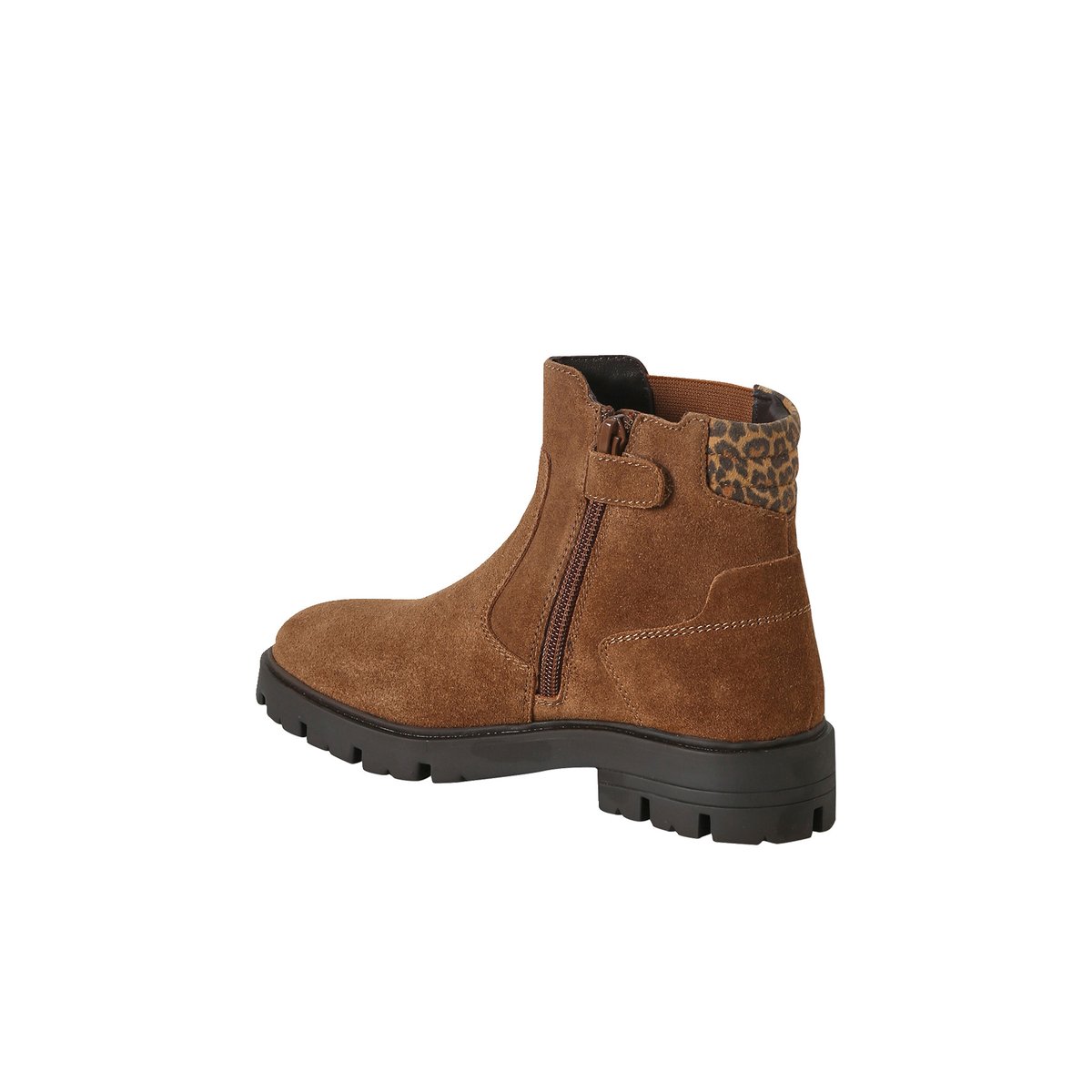 Boots cuir zippées marron, VERTBAUDET