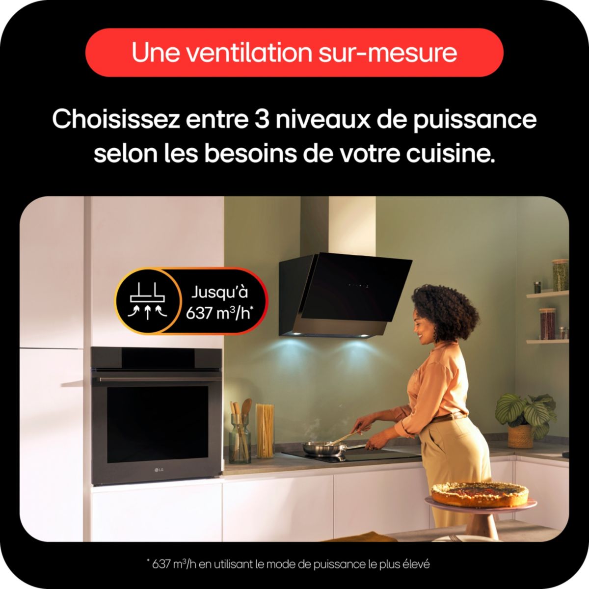 Hotte décorative murale inclinée HCEZ2428B ThinQ couleur unique, LG
