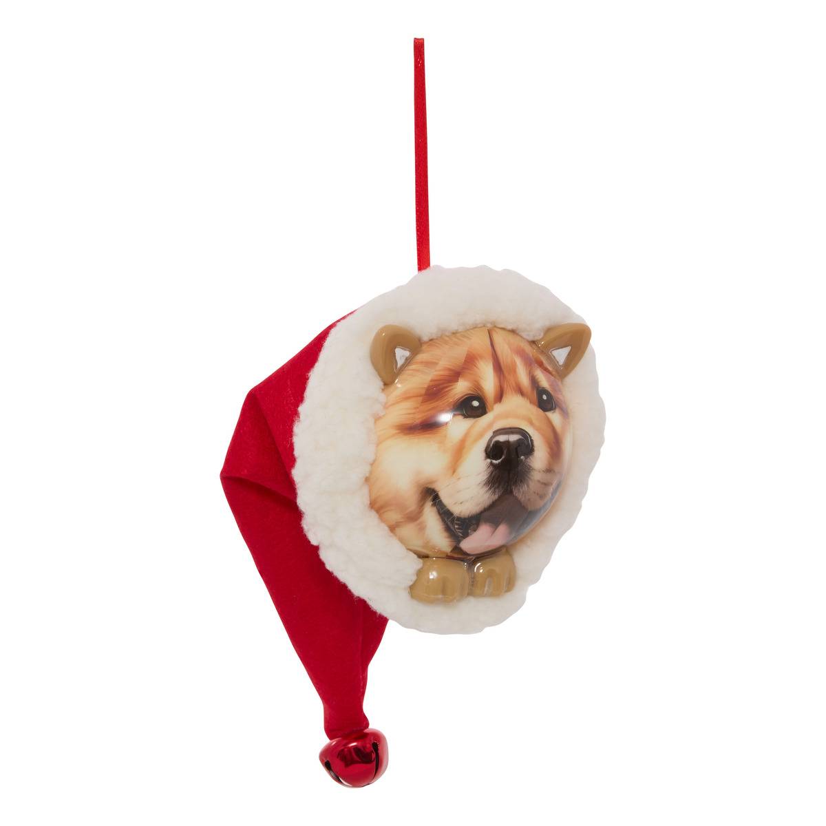 Boule de Noël en papier chien au bonnet D. 85 mm modèle b, FEERIC LIGHTS & CHRISTMAS
