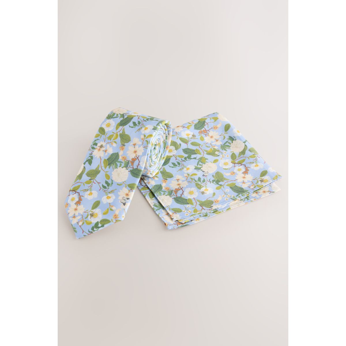 Cravate et pochette à imprimé bleu, NEXT