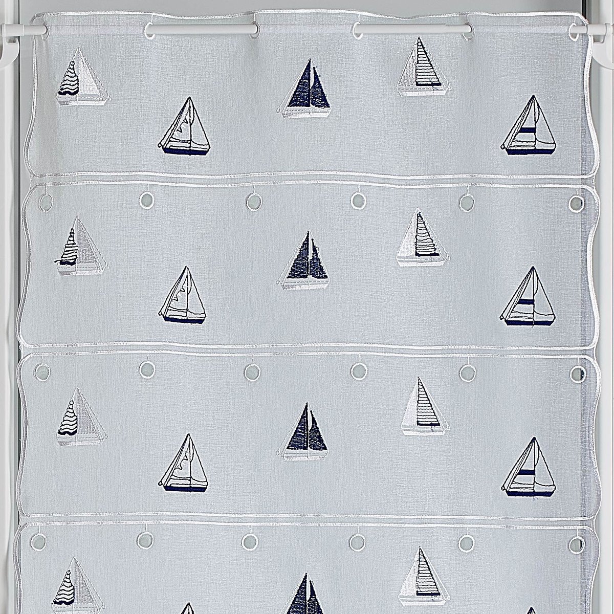 Modulable brodé de voiliers - QABANE blanc, HOME MAISON