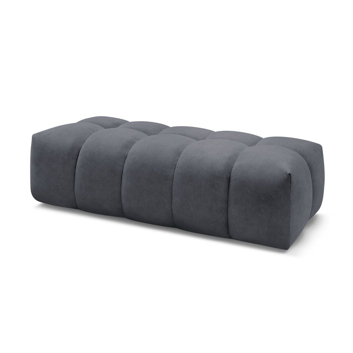 Pouf velours, MONT-BLANC gris foncé, BOBOCHIC