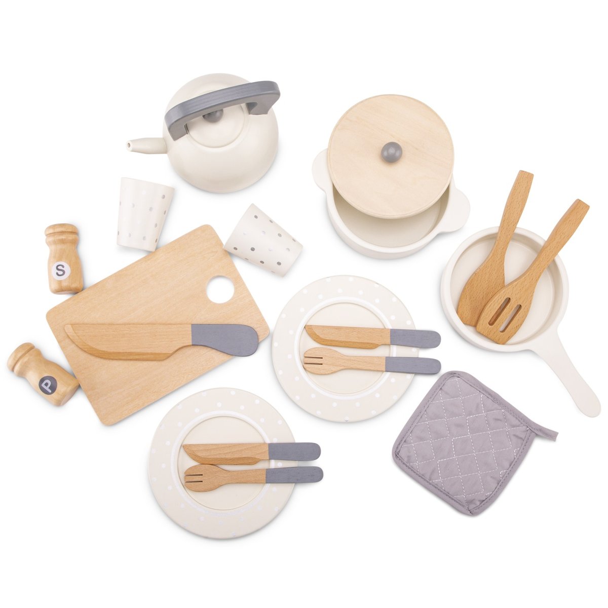 Dinette blanche en bois blanc, NEW CLASSIC TOYS