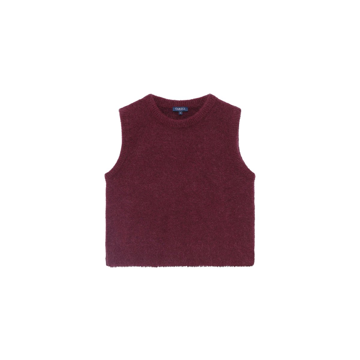 Pull droit col rond alpaga MDOUG bordeaux, CAROLL