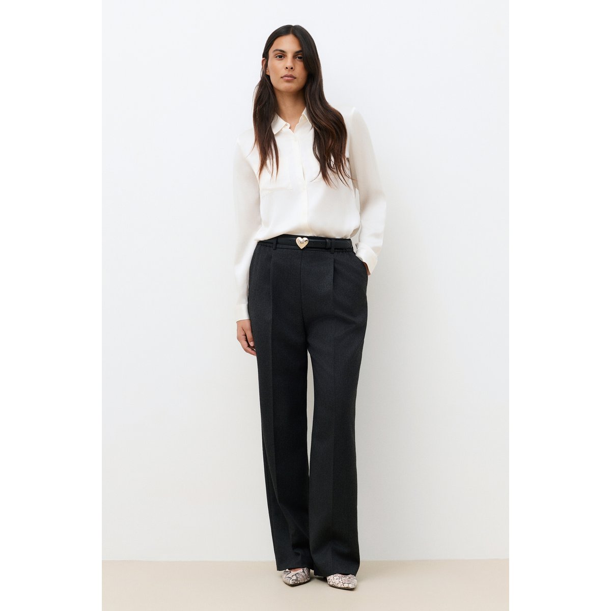 Pantalon ample laine PARAPENTE gris, CAROLL