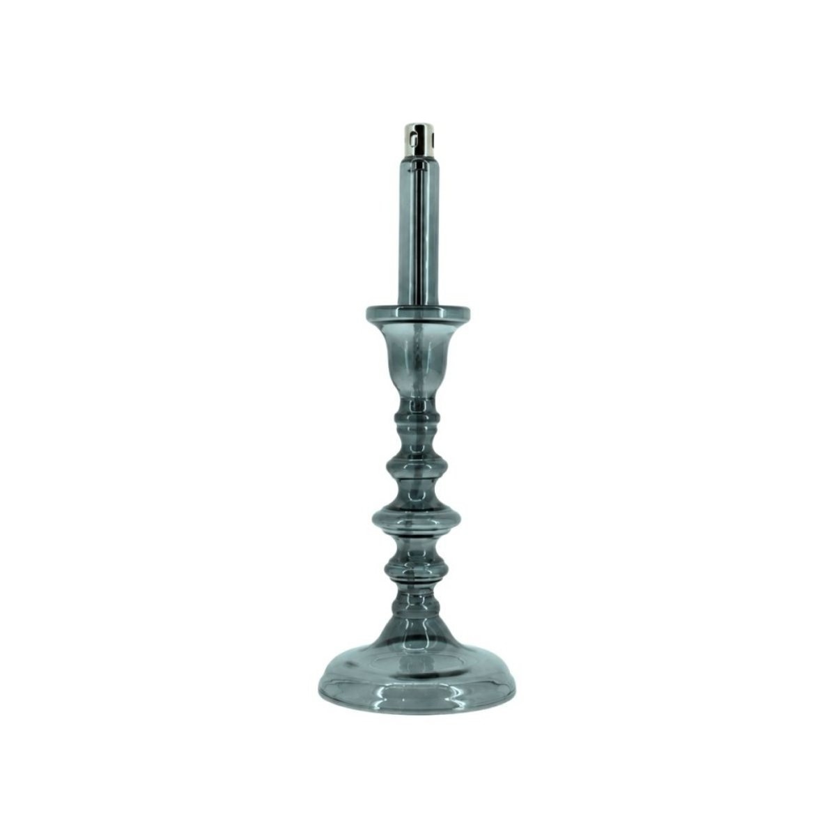Lampe à huile chandelier en verre soufflé 32cm gris, BAZAR DE LUXE