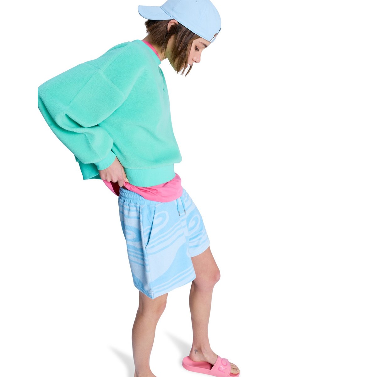 Short en molleton MAKE IT SUNNY. bleu airy blue make a splash big, ROXY