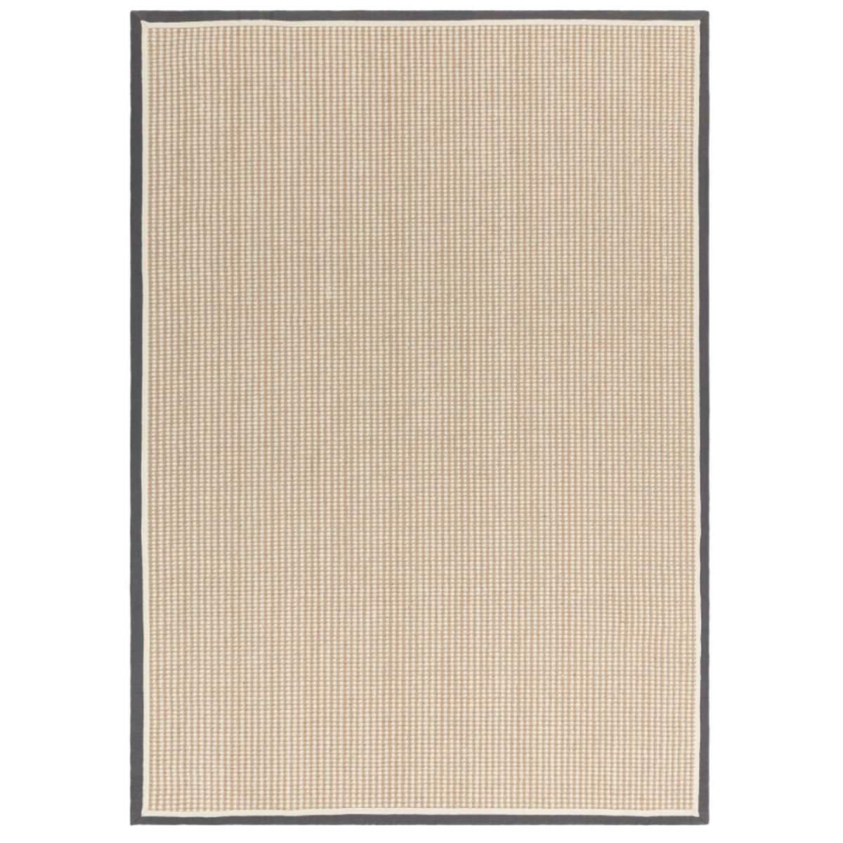 Tapis de salon moderne laine et jute ROKA gris, NOVATREND