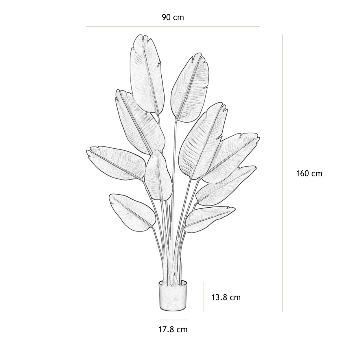 Plante artificielle oiseau du paradis toucher naturel 160cm vert, LIGNE DECO