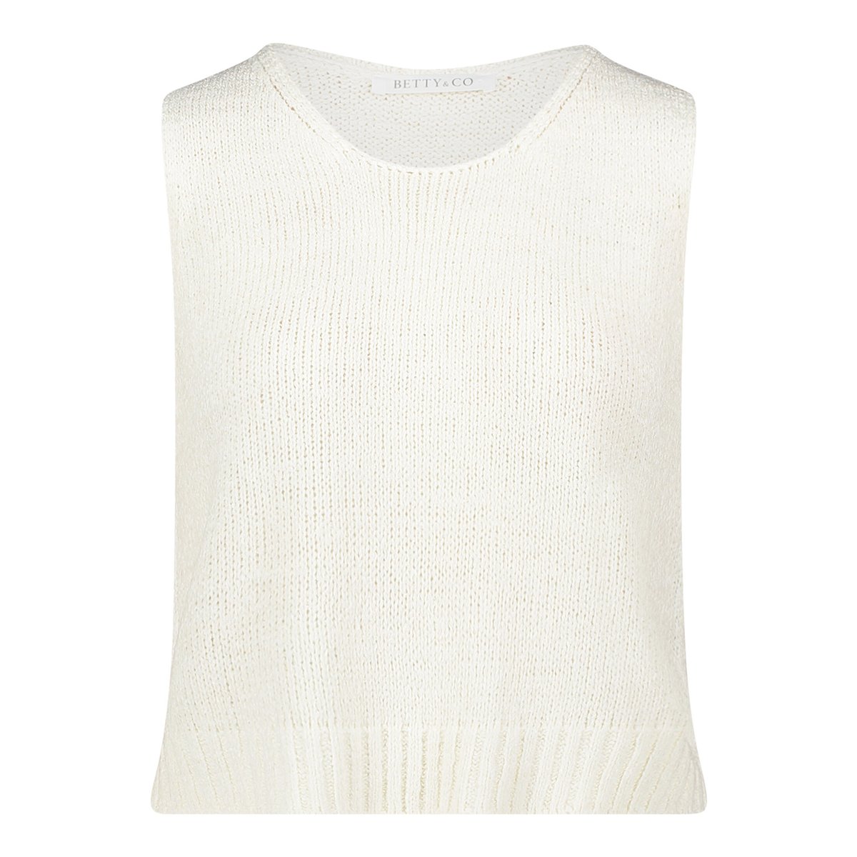 Top en maille à encolure ronde blanc, BETTY & CO