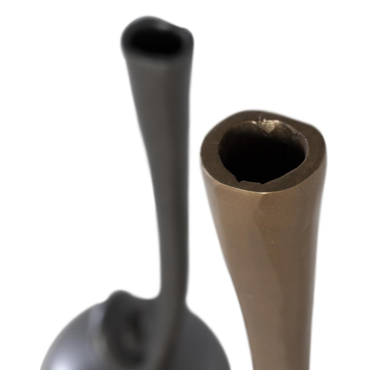 Lot de 2 vases Aluminium Or or, DECORATION D’AUTREFOIS