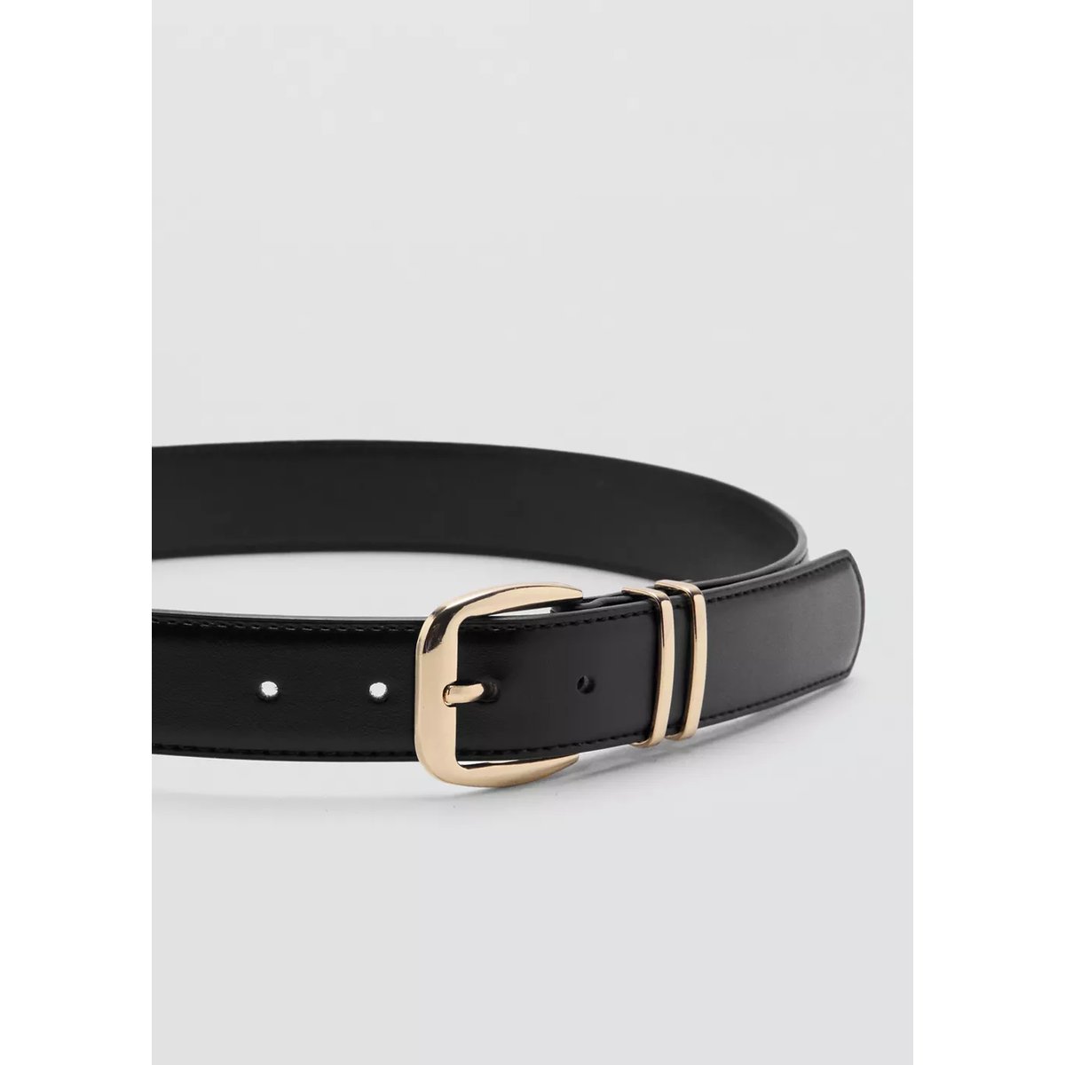 Ceinture boucle carrée noir, MANGO