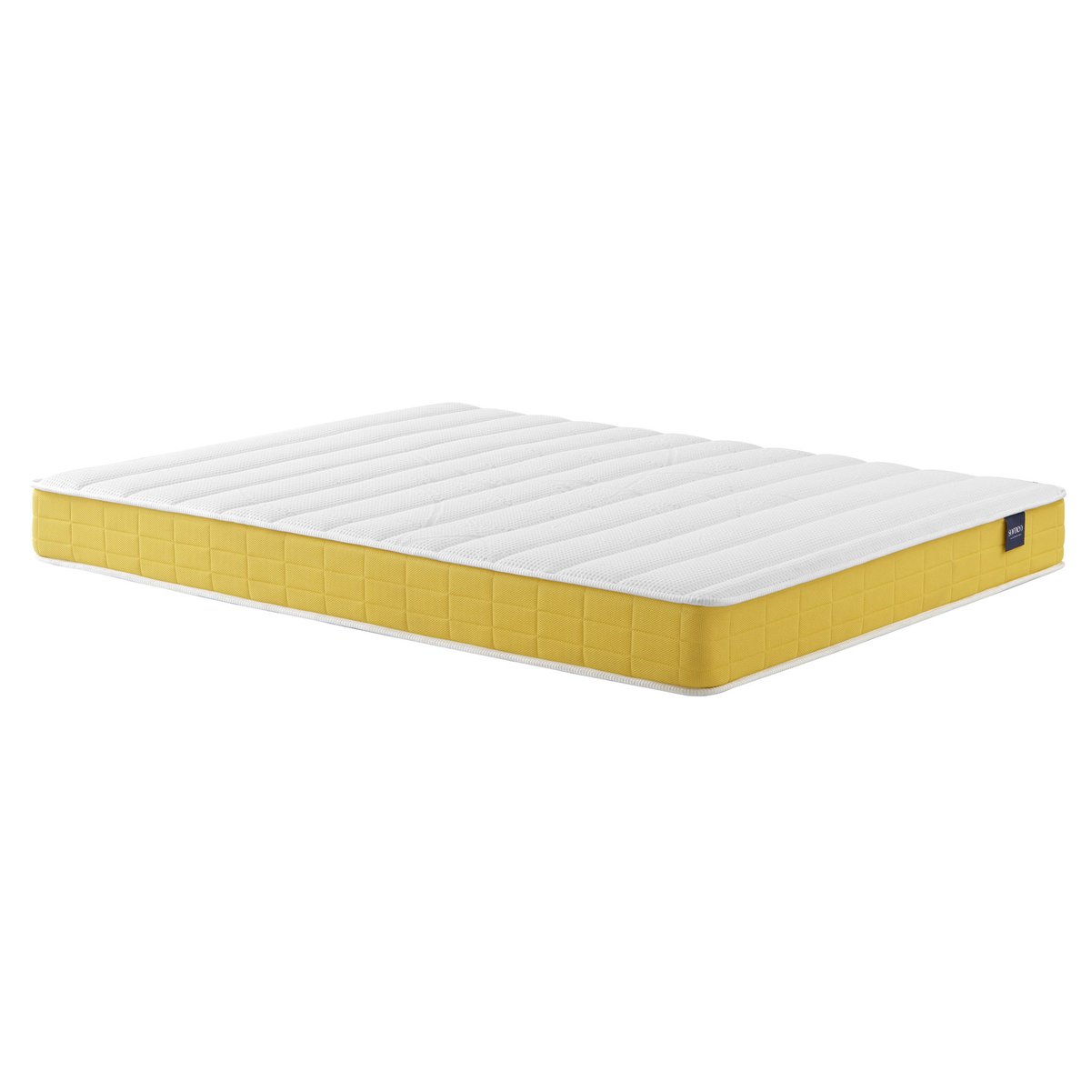 Ensemble matelas mousse, sommier, pieds, couette et oreiller Aurore 400 blanc, SOMEO