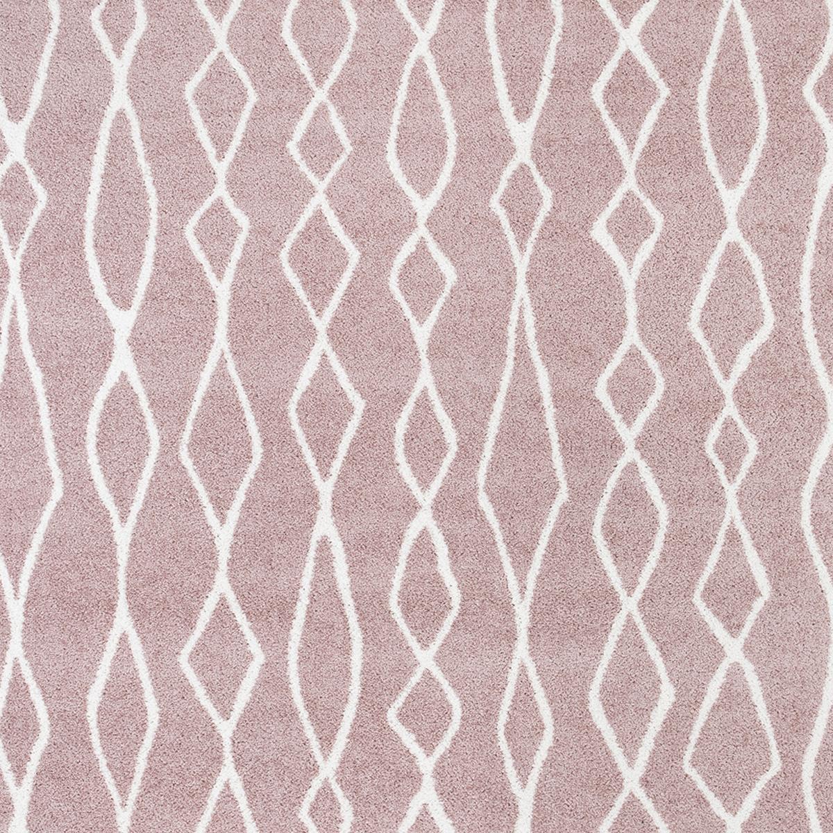 Tapis berbère tissé motif ethnic BALANIO rose, blanc, UN AMOUR DE TAPIS