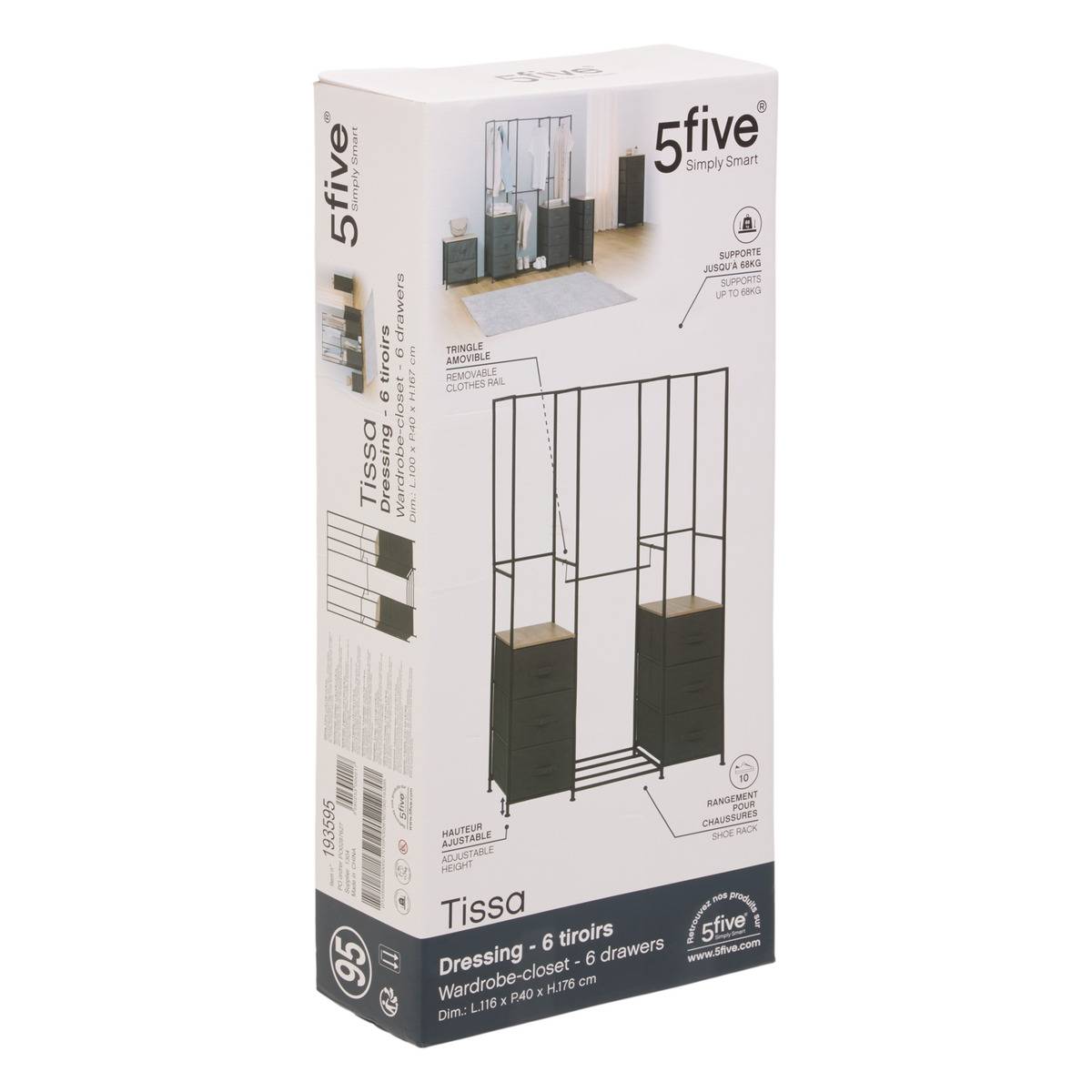 Penderie TISSA gris, 5FIVE SIMPLY SMART