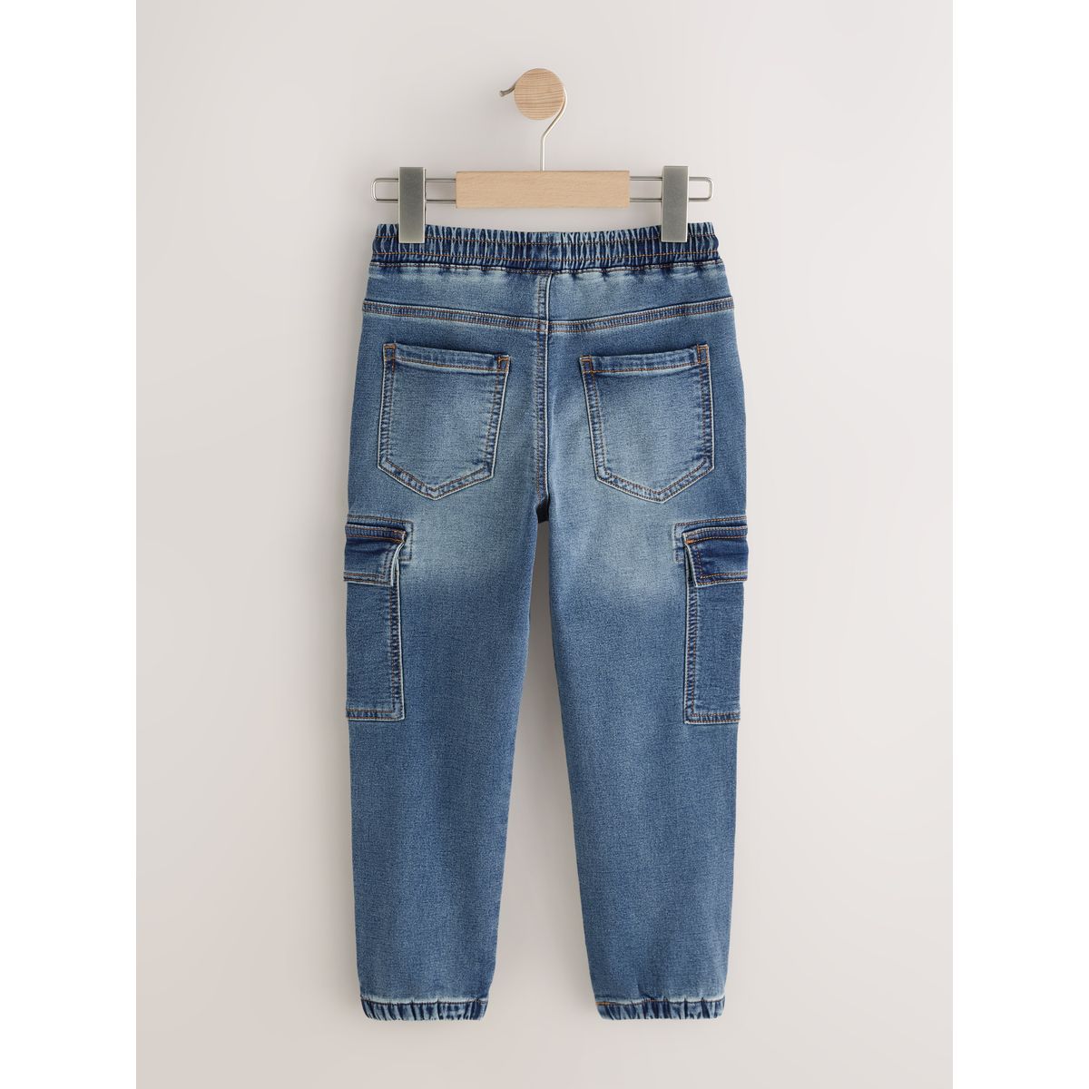 Jean cargo à taille élastique, lot de 2 gris/bleu, NEXT