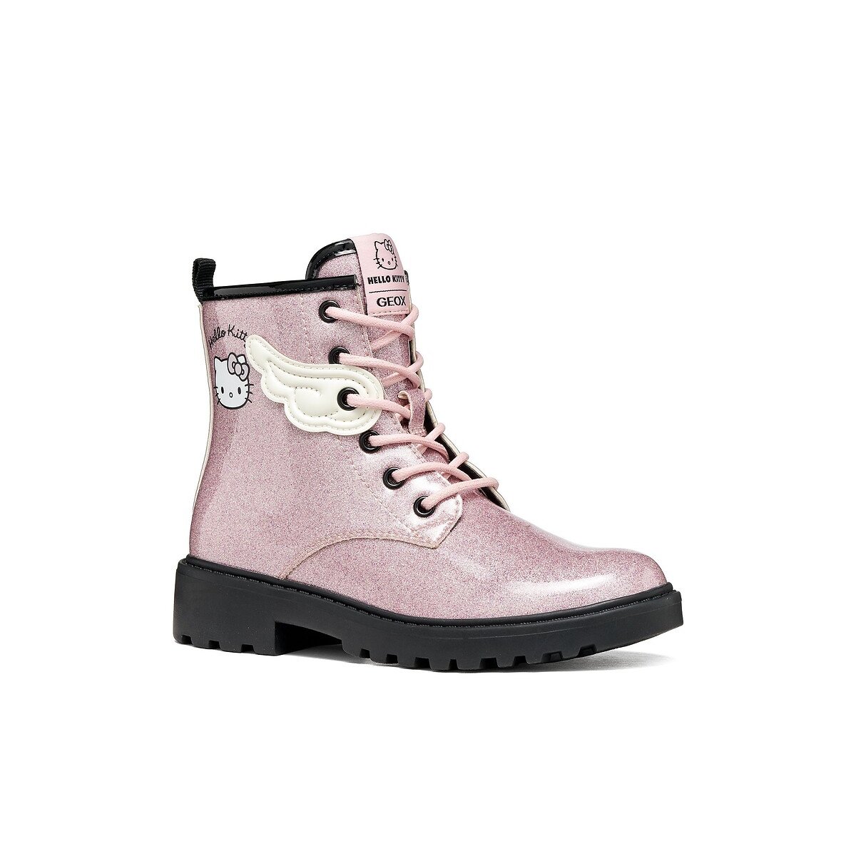 Botas de charol con cordones, CASEY x HELLO KITTY rosa , GEOX