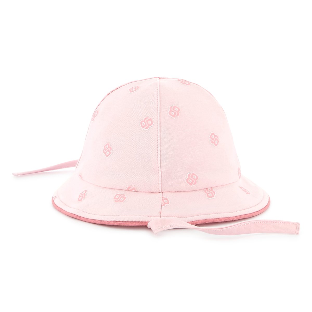 Chapeau en coton avec cordons baby pink, BOSS KIDSWEAR