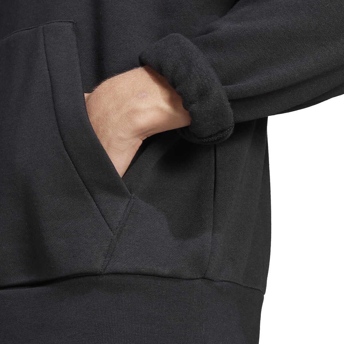 Sweat à capuche Essentiel en molleton noir, ADIDAS SPORTSWEAR